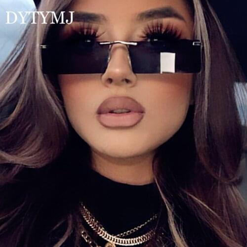 DYTYMJ 2020 Rimless Sunglasses Women Square Luxury Eyeglasses Women/Men Rectangle Glasses Women Vintage Gafas De Sol Hombre