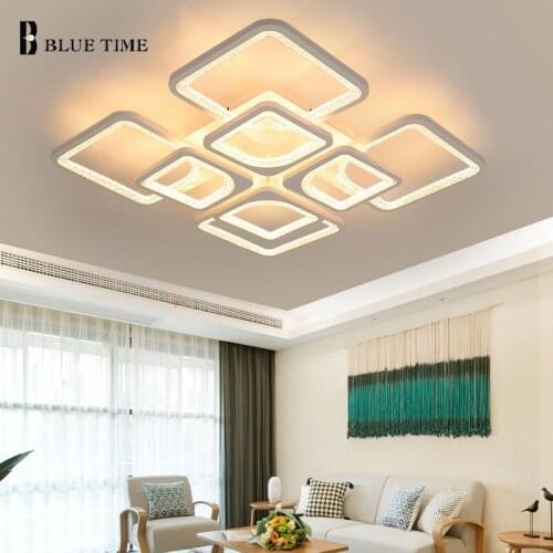 Modern Led Chandelier White 110v 220v Ceiling Chandelier Lighting for Living room Dining room Kitchen Bedroom Home Ceiling Lamps