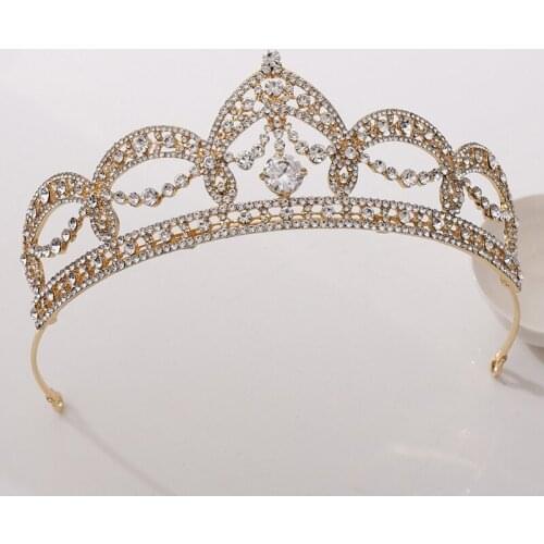 Bridal Crown Head Jewelry Wedding Princess Rhinestone Hair Accessories Alloy Inlaid Zircon Wedding Birthday Holiday BH