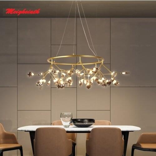 LED Modern Firefly Big Circle Round Ring Pendant Lamp Stylish Tree Branch Lights Decorative Hanging Led Pendant Lighting
