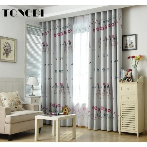 TONGDI Children Printing Lovely Girls Blackout Curtains High-grade Decoration For Home Parlor Sitting Room Bedroom Living Room