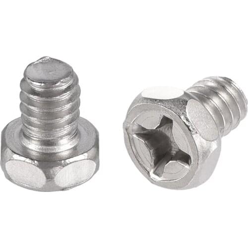 Uxcell 1/4"-20 x 5/16" Hex Head Cap Screw Bolt Phillips Screw Silver Tone for Double Bed Furniture TV Rack 60pcs