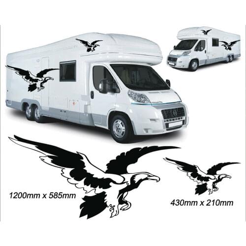 4PCS F0R EAGLE GRAPHICS MOTORHOME VINYL STICKERS DECALS CAMPER CAR VAN CARAVAN HORSEBOX