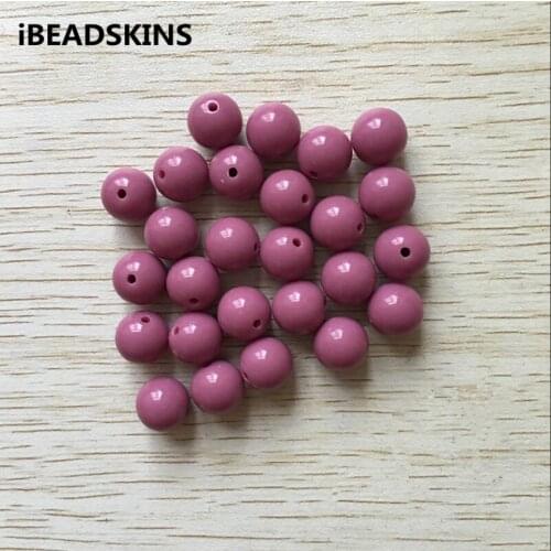 Choose size) 10mm/12mm/14mm/16mm PaleVioletRed color Chunky Acrylic Solid Beads for Necklace making