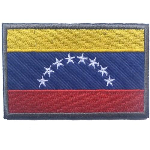 Embroidery Venezuela Flag Patch Backpack Bag Jacket Armband Badge Special Patch for Clothes Hook and Loop Sticker