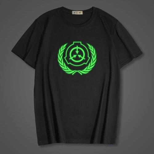 Green Fluorescent Men Women T-shirt SCP Foundation Print 100% Cotton Short Sleeve Kids T-shirt Tops Tee Casual Mens clothing