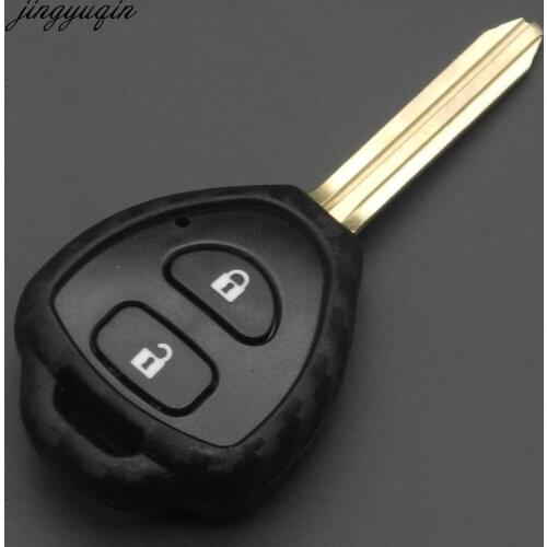 Jingyuqin 10pcs 2/3/4 Buttons Carbon Silicone Key Case Shell Cover For Toyota Yaris Prado Tarago Camry Corolla key fob cover