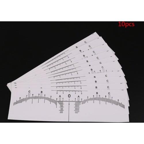 10pcs Plastic Stencils Tattoo Accesories Disposable Microblading Makeup Brow Measure Eyebrow Guide Ruler Permanent Tools