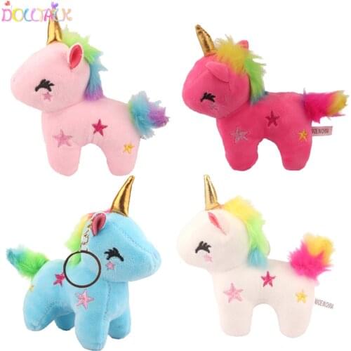 13cm Cute Unicorn Plush Toy Plush Stuffed Unicorn Dolls Keychain, Car Bag Pendant Children Girls Birthday Gifts Accessories