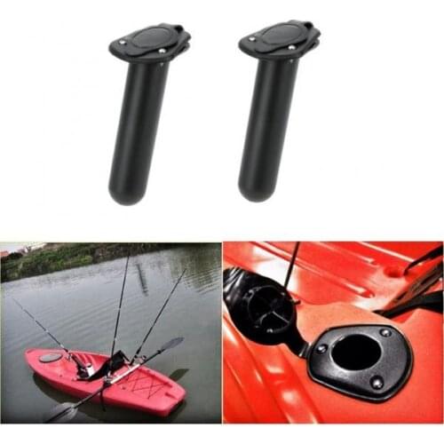 2pcs Plastic Flush Mount Fishing Rod Holder Gasket Kayak Canoe Boat Side Tackle with Screw Fishing Tools