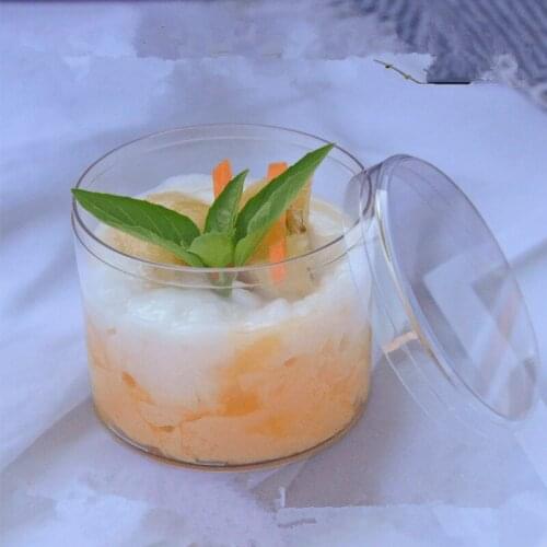 20pcs Net red round clear hard plastic box 180ml small cake packaging boxes birthday wedding party favors dessert cup with lids