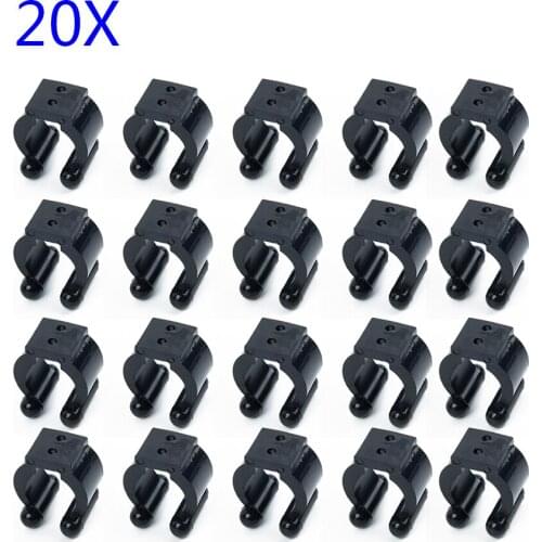 20 Pcs Fishing Rod Clips 17 Mm/24 Mm Portable Plastic Club Positioning Clamps Holder Wall Mounted Organizer Tip