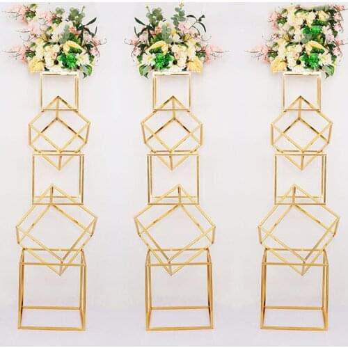 5pcs/Lot Flower Vase Set Floor Metal Vase Plant Dried Floral Holder Flower Pot Road Lead Home Wedding Corridor Decoration ZLY003