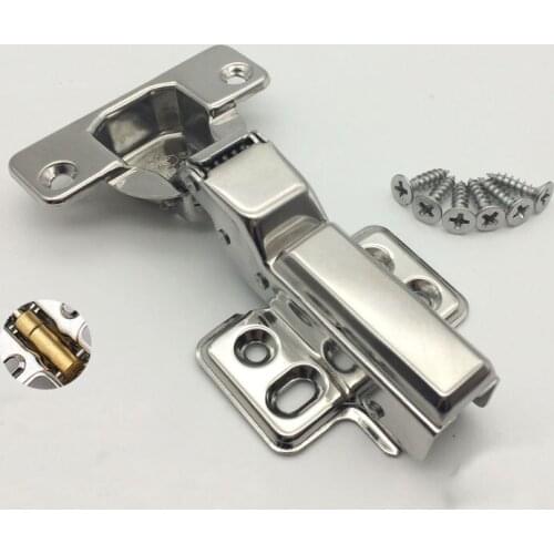 304 stainless steel damping hydraulic buffer pipe hinge Hardware cabinets wardrobe door furniture hinge 6pcs