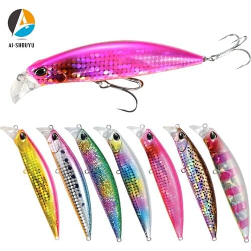 AI-SHOUYU 1PCS Heavy Sinking Minnow Fishing Lure 30g/9.5cm 3D High Simulation Eyes Aritificial Wobblers Hard Bait Plastic Baits