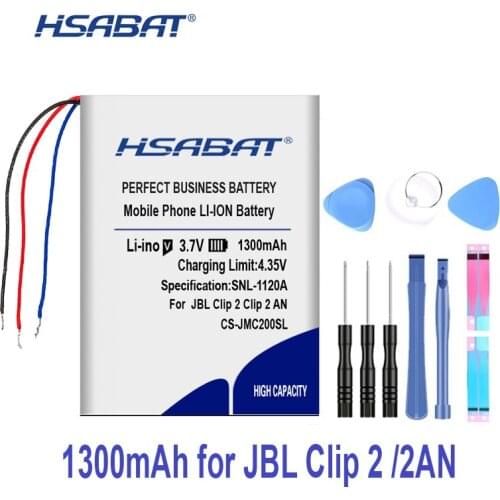 100% Original HSABAT 1300mAh GSP383555 Battery For JBL Clip 2, Clip 2 AN, CLIP2BLKAM, CS056US, P04405201