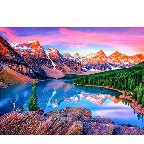 5D Diamond Mosaic Stitch Full Square Scenic Diamond Painting Sunset Embroidery Sale Picture Rhinestone Drop Ship