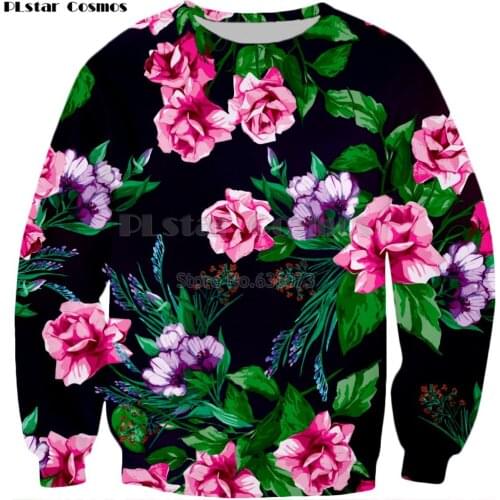 PLstar Cosmos Brand clothing 2018 New style Mens Fashion Long sleeve sweatshirt flowers 3d Print Mens Womens Casual pullover