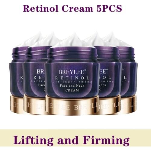 BREYLEE Retinol FirmingFaceCreamLifting Neck Anti-aging Remove Wrinkles Night Day Cream Moisturizing Facial Serum Skin Care 5pcs