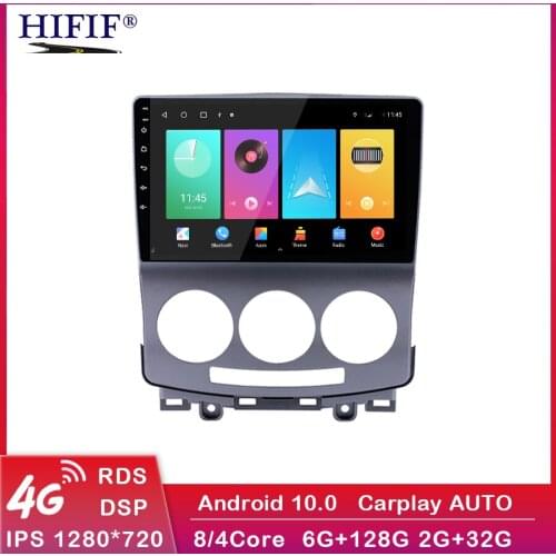 Carplay AI Voice Control 4GB+64GB DSP Android 10.0 For Mazda 5 2005-2010 Car Radio Multimedia Video Player Navigation GPS 2 din