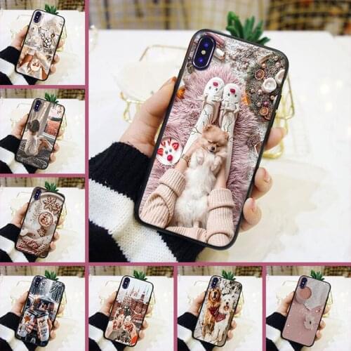 Back Cover For iPhone X XR XS MAX 8 7 6S 6 S Girl Dog Fashion Pretty Soft Silicone Phone Case For iPhone 6 S 6S 7 8 Plus Case