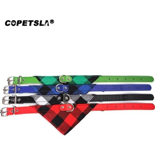 Copetsla Dog Bandanas Large Pet Scarf Pet Bandana For Dog Cotton Plaid Washable Bow ties Collar Cat Dog Scarf Dog Accessories