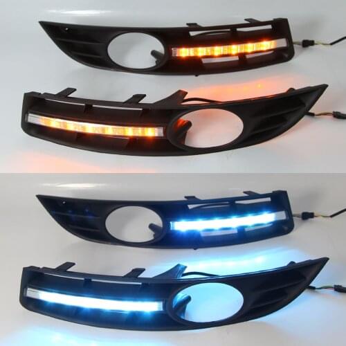 CSCSNL 1 Pair For VW Volkswagen Passat B6 2005 - 2011 car light DRL LED fog lamp Daytime Running Lights with Yellow turn signal