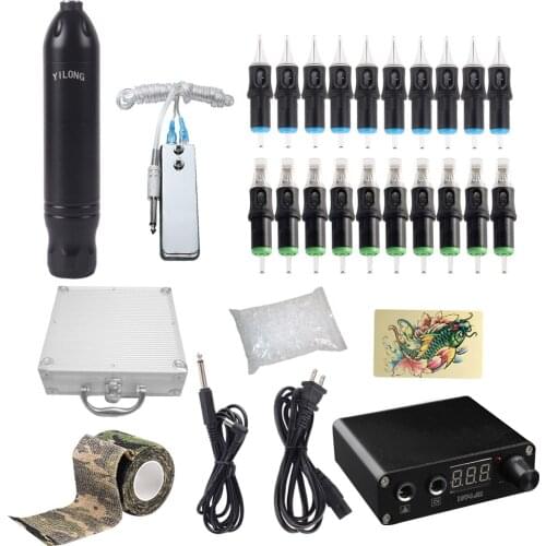 High Quality Tattoo Kit With 6th generation Rotary Pen Tattoo Cartridge Needle LCD Mini Power Equipment Supplies