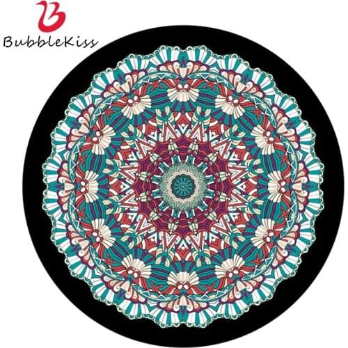 Bubble Kiss Classical Style Round Carpet Mandala Print Pattern Area Rugs Home Living Room Decoration Fashion Doormat Bedroom Pad