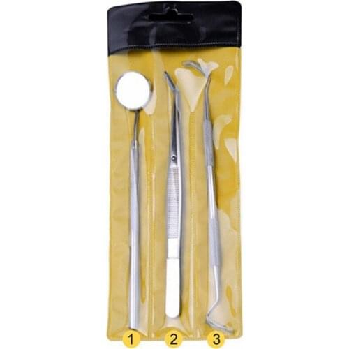 Stainless Steel Mirror Tool Set With Bag Mouth Mirror Kit Instrument Oral Care Dentist Prepare Tool