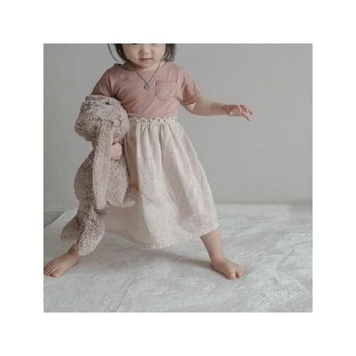 2020 Summer Korean Childrens Clothing New Girls Fresh Color Matching Retro Casual Dress