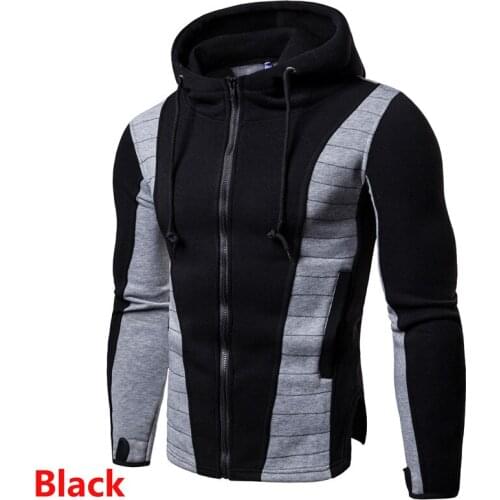 2020 New Slim Fit Drawstring De Hoodie Zip Mode Masculine Up Manteau Sport Sweatshirts Long Sleeves Leisure Time Comfortable
