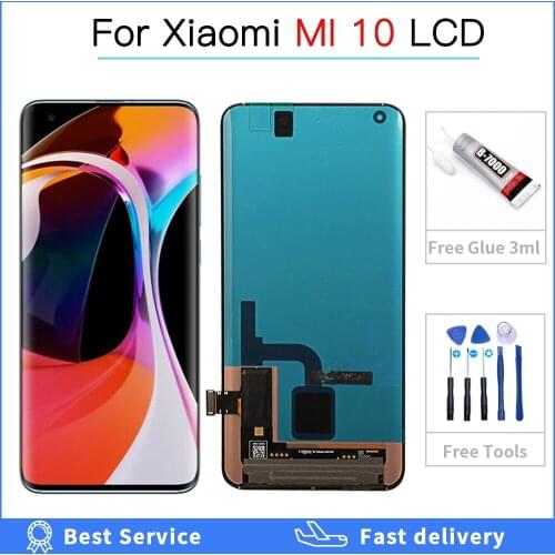 Original 6.67'' Amoled Display Replacement for Xiaomi Mi 10 LCD Touch Screen Digitizer Assembly for Xiaomi MI10 PRO Display