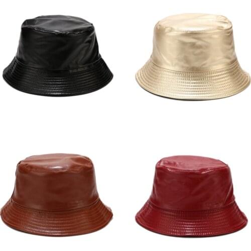 2021 Sunscreen Bucket Hat Leather Fishing Outdoor Hip Hop Cap Mens Winter Fisherman Bob Graffiti Hat for Men Women Dad Panama