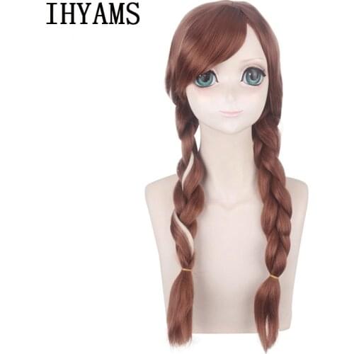 Anna Brown Mixed Blonde Double Braided Synthetic Hair Cosplay Wig+ Free Wig Cap