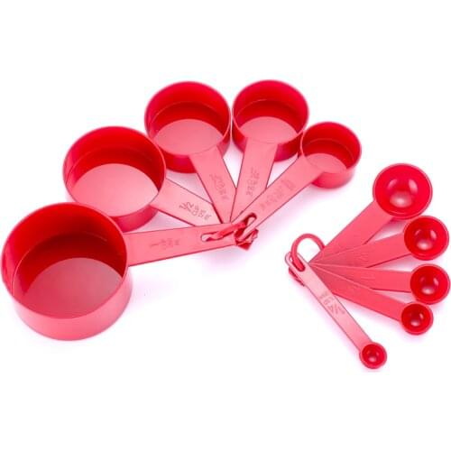 3 Color Plastic Measuring Cups 10pcs/lot Measuring Spoon Kitchen Tools Measuring Set Tools For Baking Coffee Tea