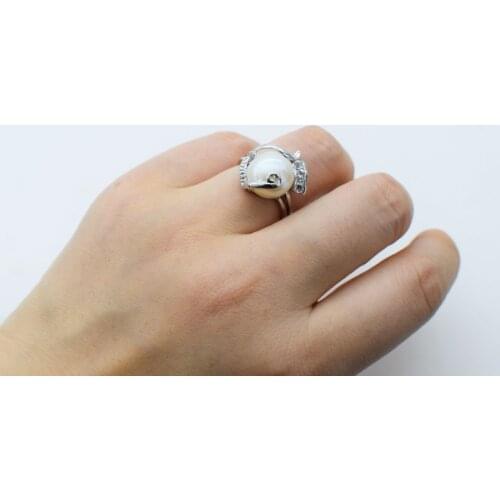 Freshwater pearl white black pink baroque 7-9mm ring wholesale beads nature FPPJ 2018 hot