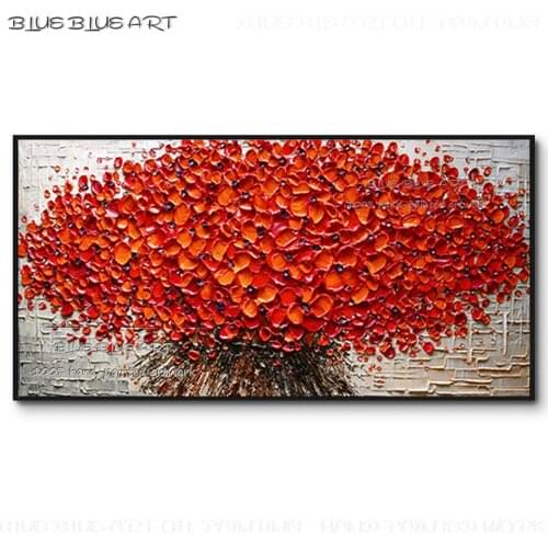 Professional Artist Hand-painted High Quality Flowers Acrylic Painting on Canvas Thick Paints Acrylic Flowers Knife Painting