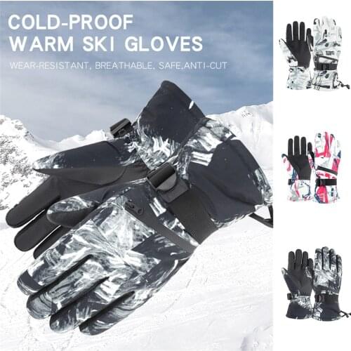 Professional Ski Gloves Fleece Winter Warm Snowboard Gloves Waterproof Skiing Snowboard Gloves Kids Thermal Snow Gloves Size M