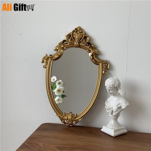 Retro Makeup Mirror Retro Wall Decoration Classical Tea Tray Decoration Decoration Wall Decoration Table Bedroom Photo Props