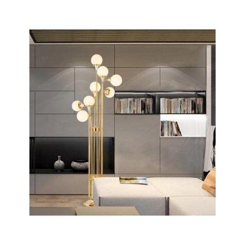 Post-modern multi-head glass ball vertical table lamp simple designer luxury bedroom atmosphere Nordic study floor lamp