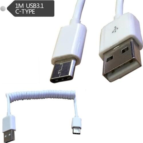 Spiral Coiled USB 3.1 C-TYPE male to 2.0 AM adapter adaptor Cable 1M 3FT