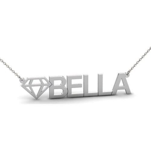 Ufine Personalized Name Necklace with crystal Symbol fashion name bar Necklace cooper high quality pendant necklace N2128