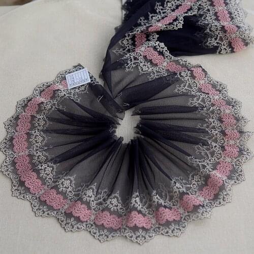 High Quality Flowes Lace Trim Embroidery Lace Fabric Mesh Lace Ribbon Tulle Guipure Cord Lace Sewing DIY Doll Cloth 2Yards/Lot