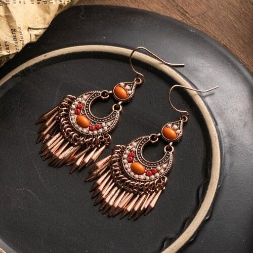 Rose Goldn Tassel Earrings For Women Bohemia Ethnic Dangel Drop Earring 2019 New Female Brincos Indian Jewelry Accessories