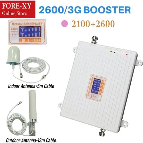 ZQTMAX 3G 4G Dual Band 2100 2600 Cellphone Signal Booster Cellular LTE UMTS Signal amplifier mobile smartphone internet repeater