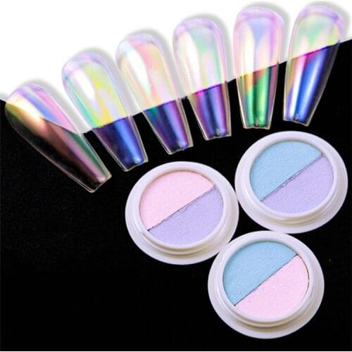 0.5g Fairy Nail Art Aurora Powder Ice Transparent Color Mirror Symphony Nail Art Pigment Gel Polish Shinning
