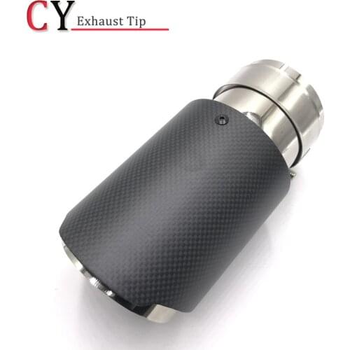 1 Piece Carbon Fiber Coated Stainless Steel Universal Car Exhaust Pipe Tip Tailtip Car Exhaust