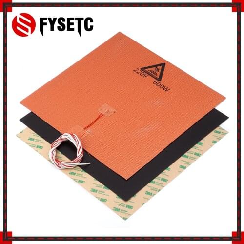 300X300mm 220V 600W Silicone Heater Pad + 0.5mm Frost Black Build Surface Polyetherimid PEI For TEVO Tornado Lulzbot Taz6