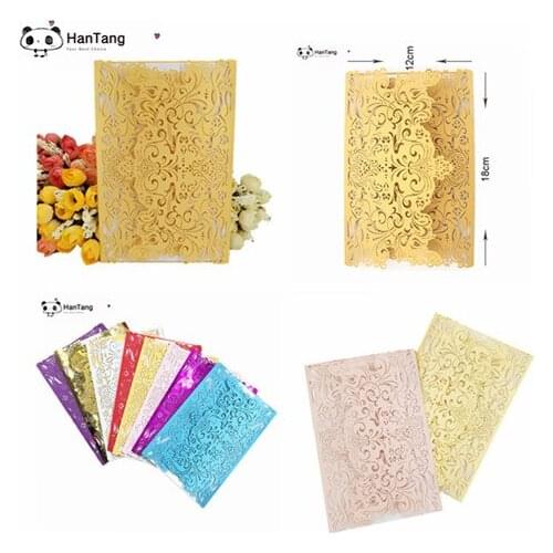 30Pcs 12*18cm Luxury Hollow Wedding Invitations Card Laser Cut Elegant Birthday Greeting Card Event Party Supplies 5Z-SH073-30